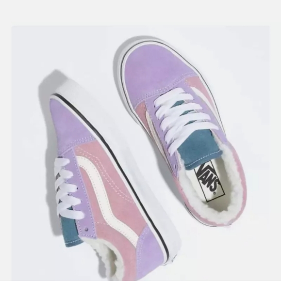 Vans suede tongue Sherpa old skool lace up sneakers size 13y (30.5 EUR) - Picture 3 of 7